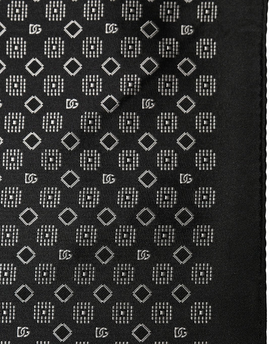 Black White Patterned Pocket Square Scarf