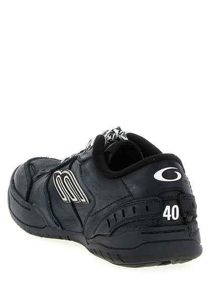 Black Calfskin Athletic Sneakers