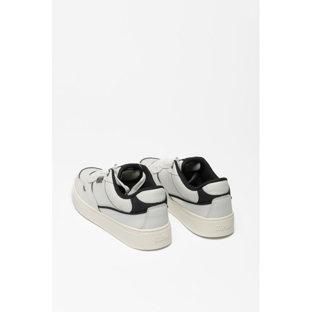 Black And White Leather Low Top Sneakers