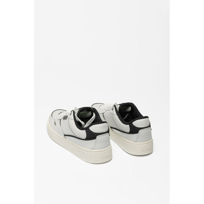 Black And White Leather Low Top Sneakers