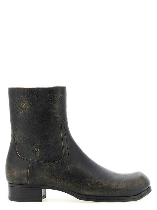 Black Calfskin Ankle Boots