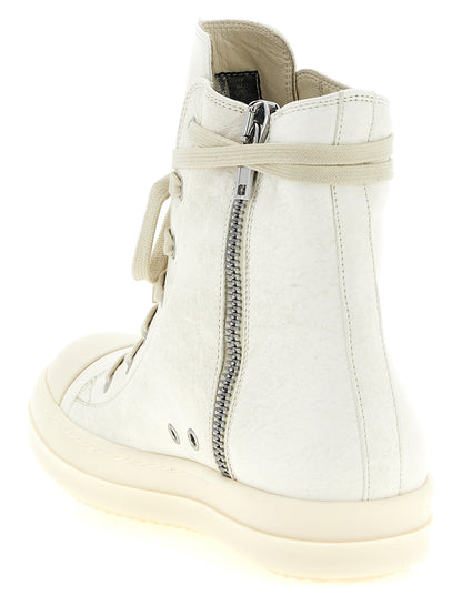 White Lamb Leather High Top Sneakers