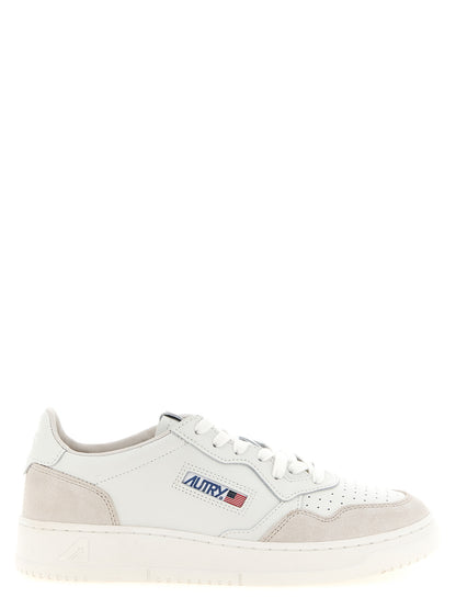 White Cowhide Low Top Sneakers