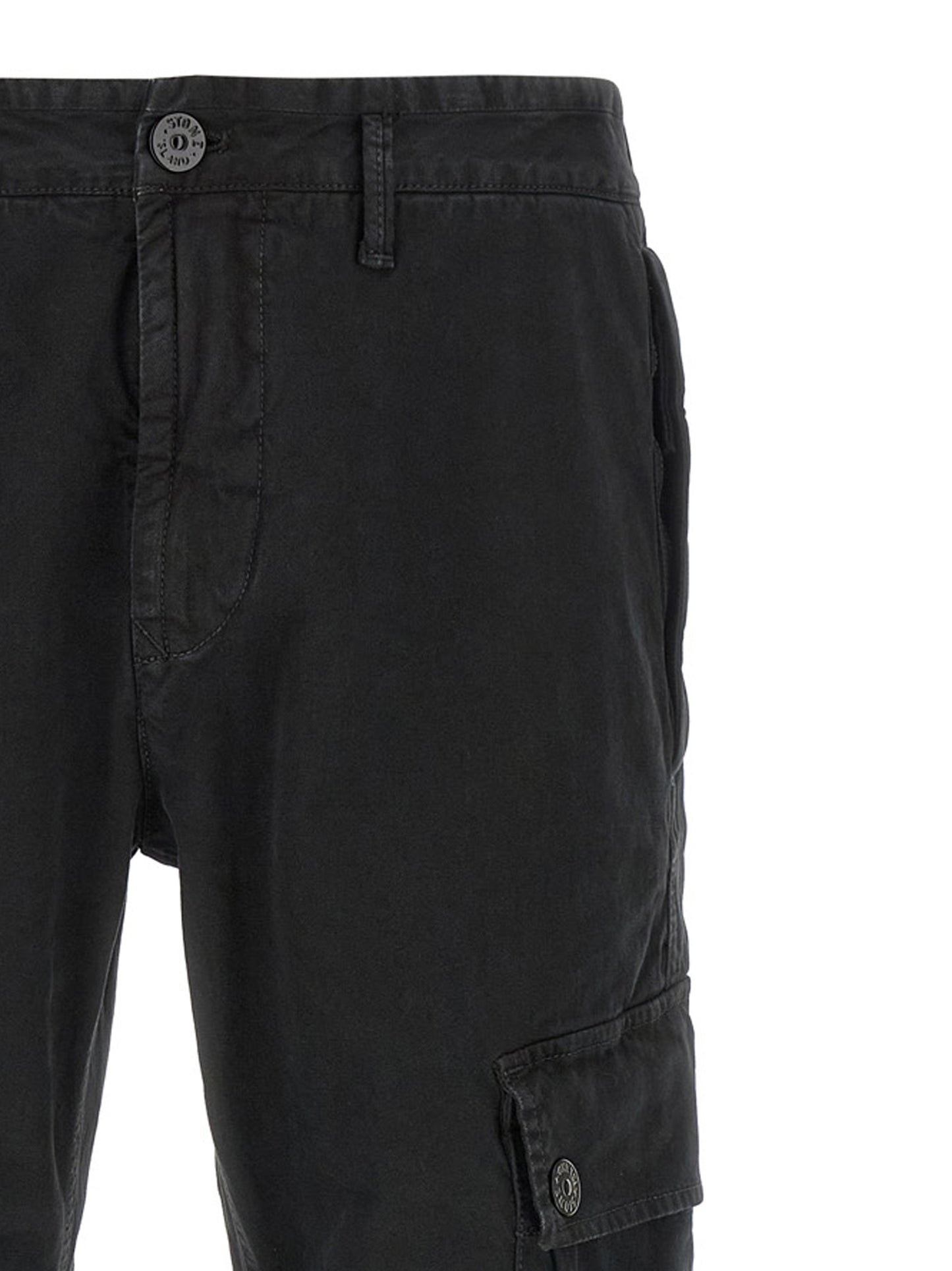 Black Cotton Cargo Pants