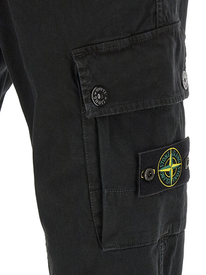 Black Cotton Cargo Pants