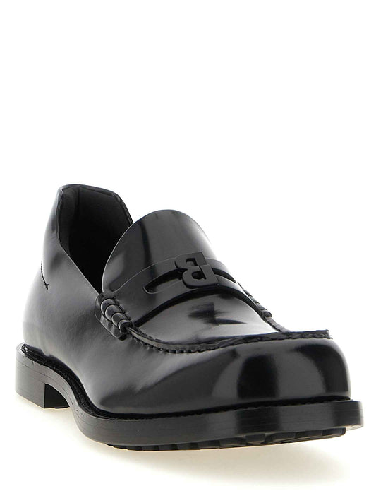 Black Calfskin Slip-On Loafers
