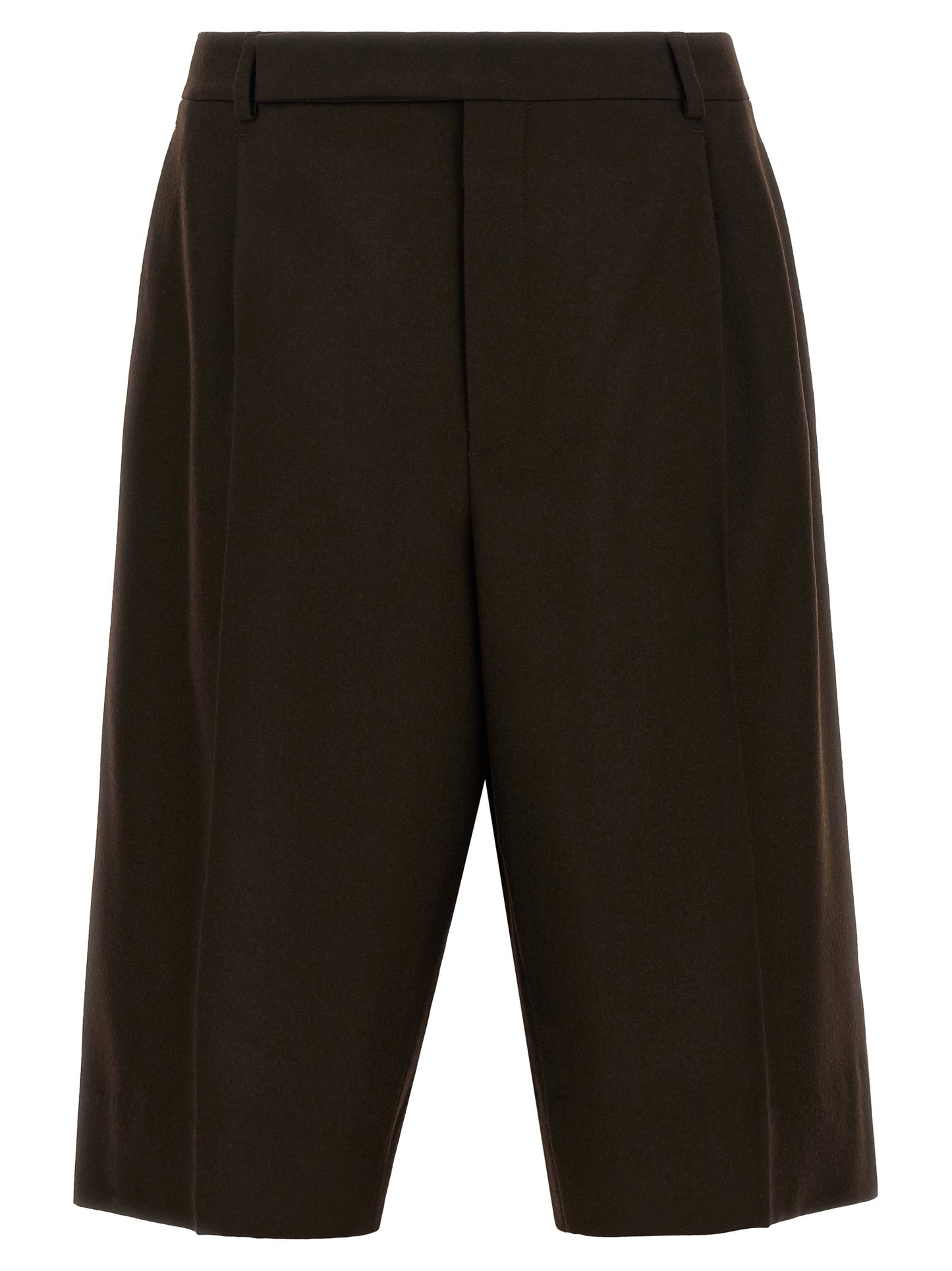 Brown Wool Bermuda Shorts