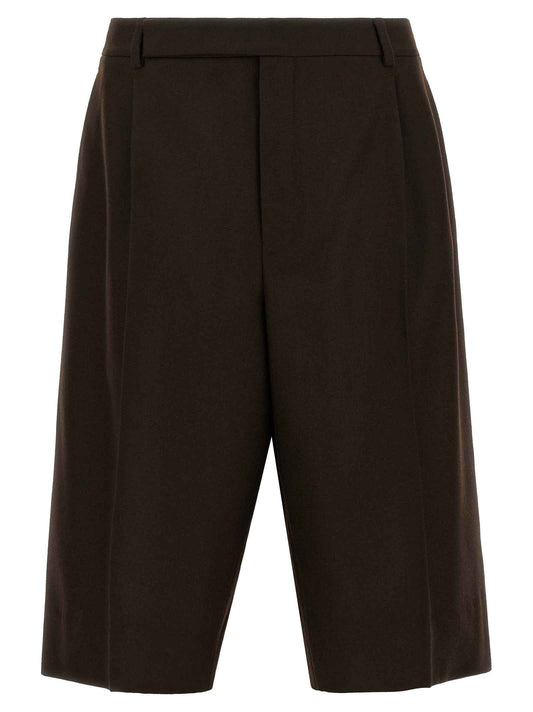 Brown Wool Bermuda Shorts