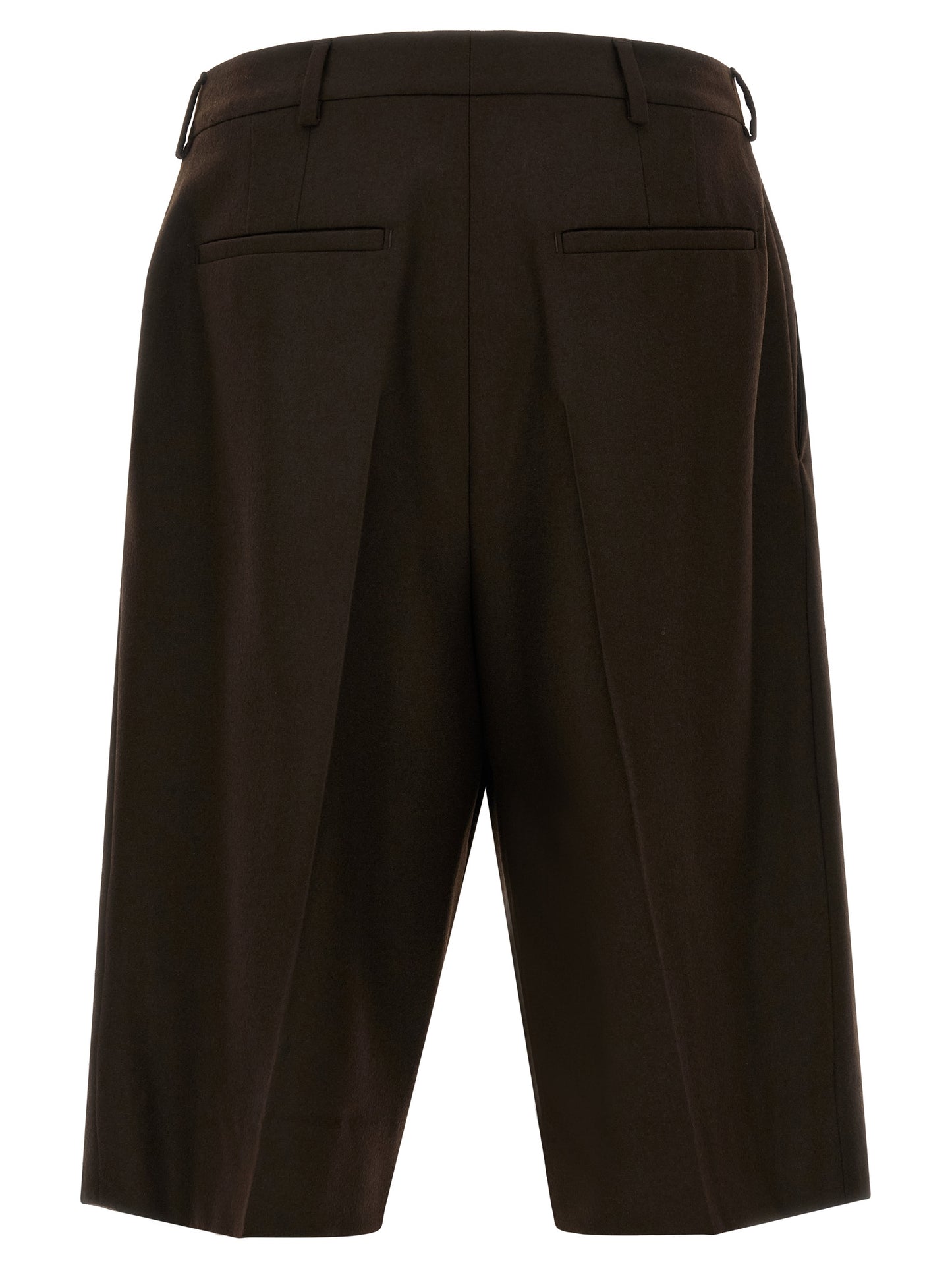 Brown Wool Bermuda Shorts