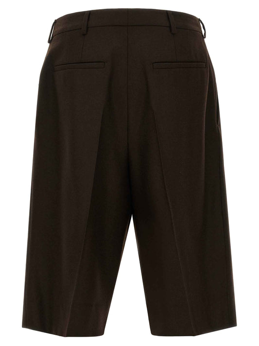 Brown Wool Bermuda Shorts