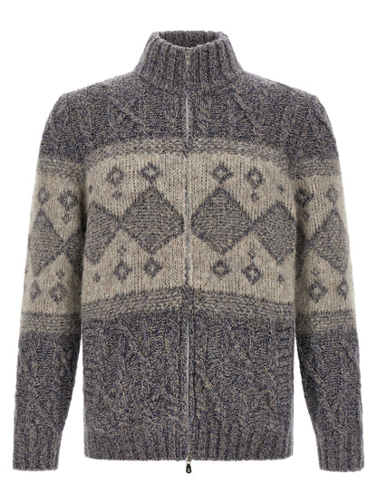 Gray Virgin Wool Cardigan