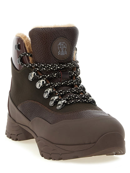 Brown Polyamide Ankle Boots