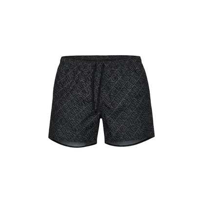 Black Polyester Swim Shorts