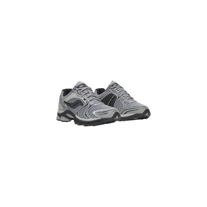 Gray Synthetic Athletic Sneakers