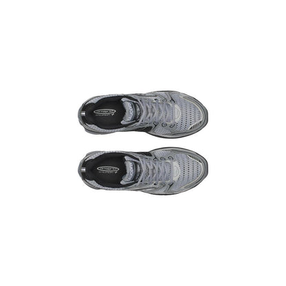 Gray Synthetic Athletic Sneakers