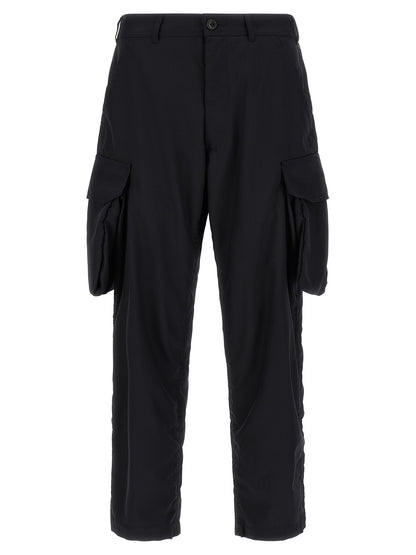 Blue Polyester Cargo Pants
