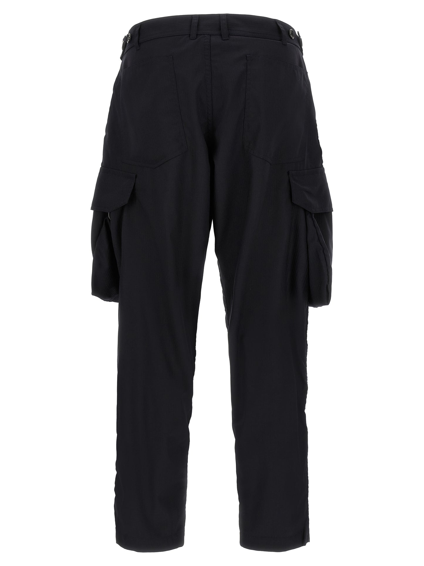 Blue Polyester Cargo Pants