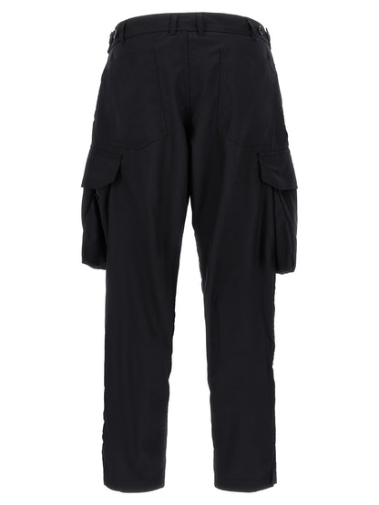 Blue Polyester Cargo Pants