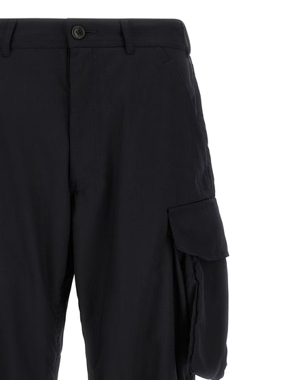 Blue Polyester Cargo Pants