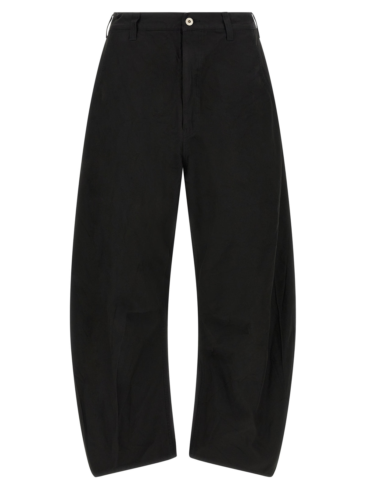 Black Polyester Casual Pants