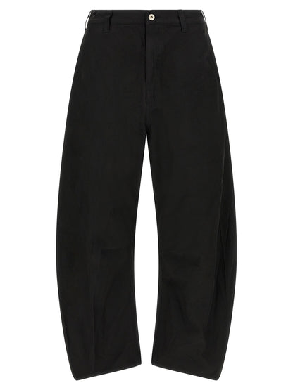 Black Polyester Casual Pants