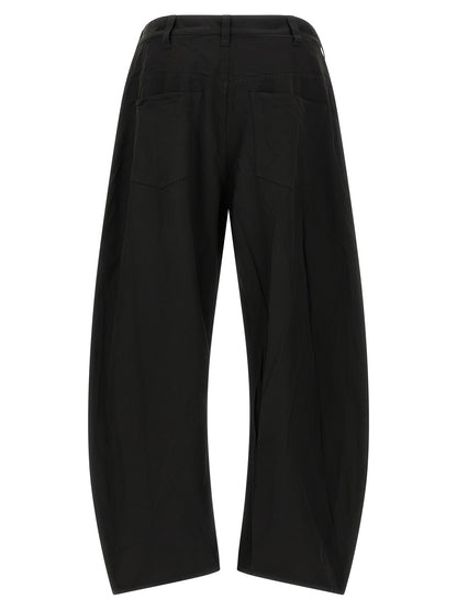 Black Polyester Casual Pants