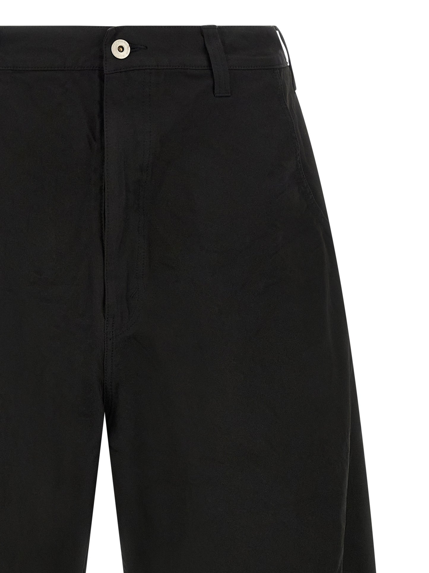 Black Polyester Casual Pants