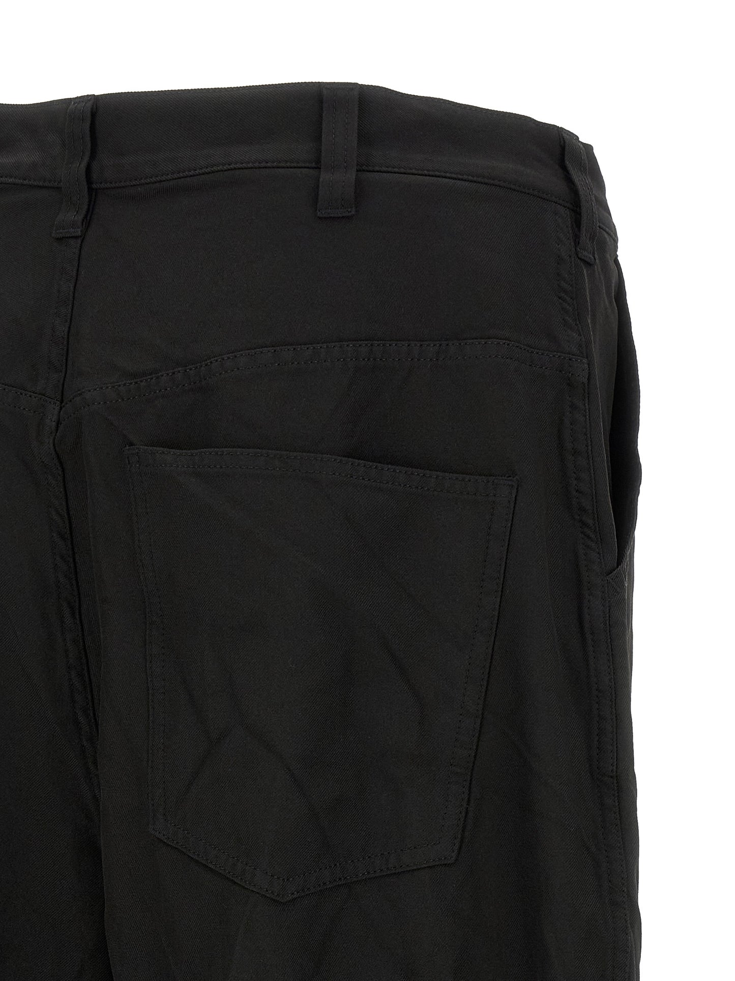 Black Polyester Casual Pants