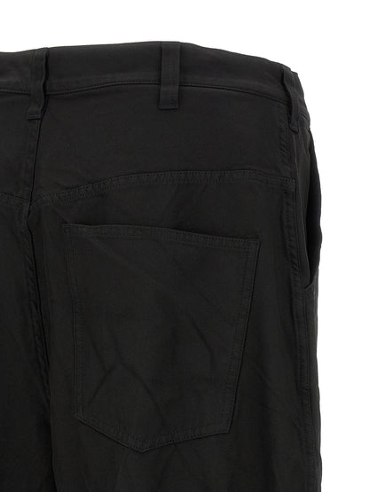 Black Polyester Casual Pants