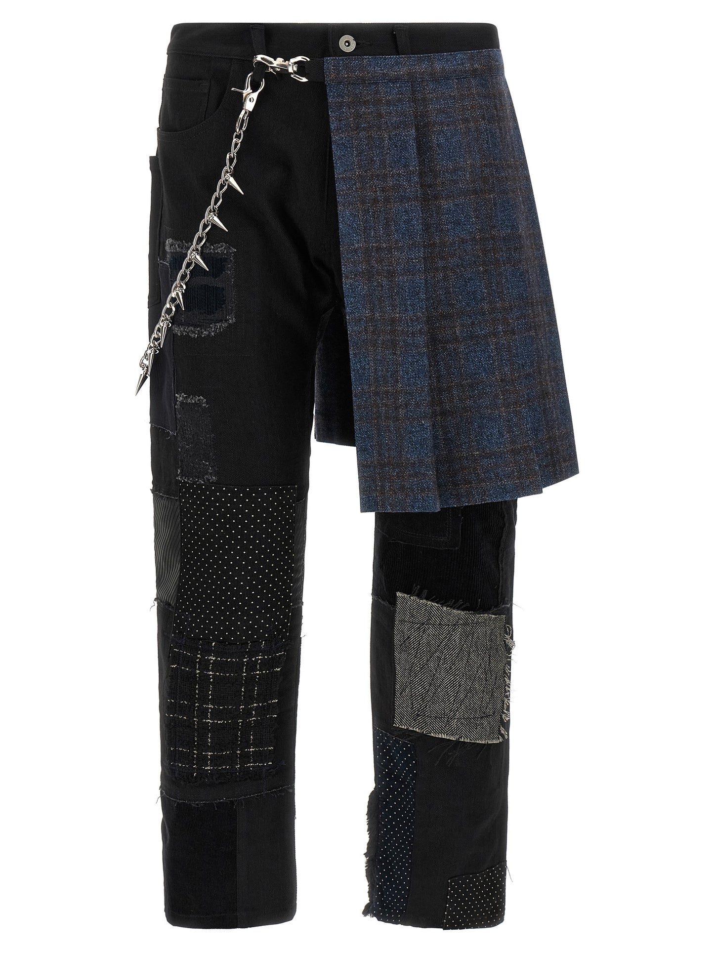Black Cotton Straight-Leg Jeans