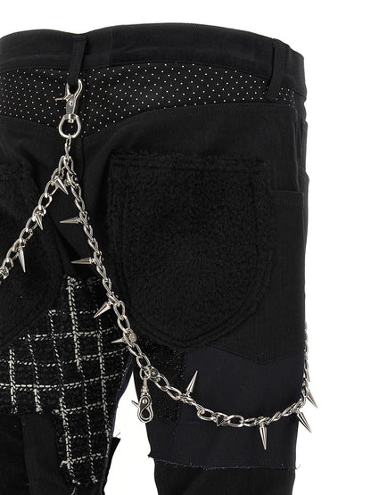 Black Cotton Straight-Leg Jeans