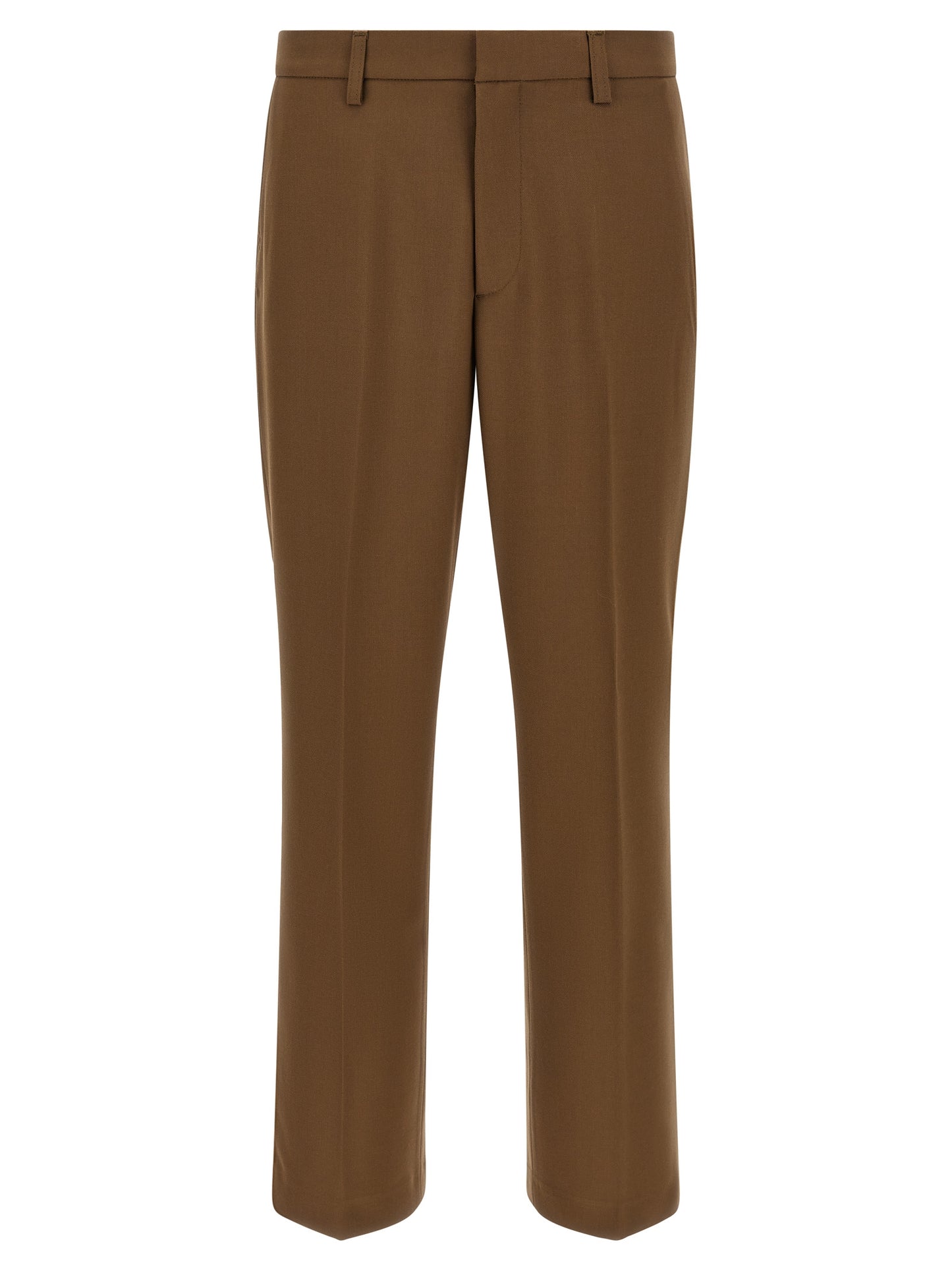 Brown Polyester Chino Pants