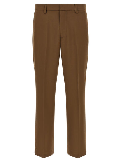 Brown Polyester Chino Pants