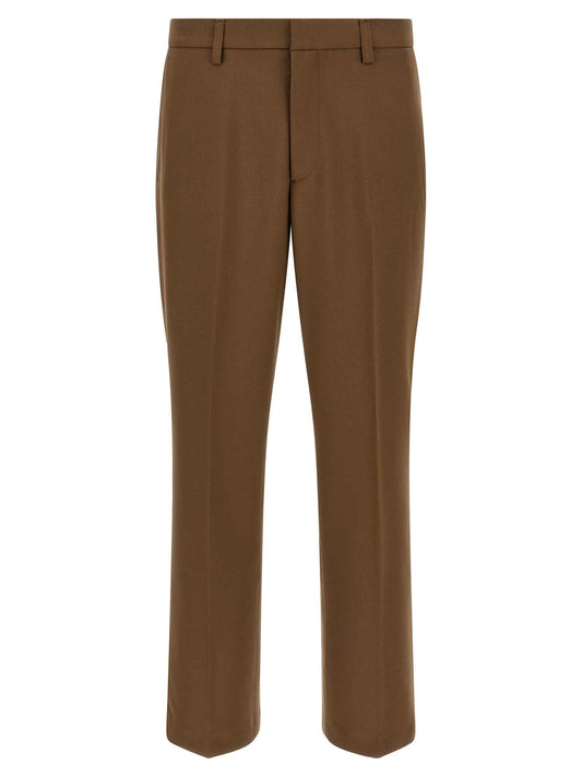 Brown Polyester Chino Pants