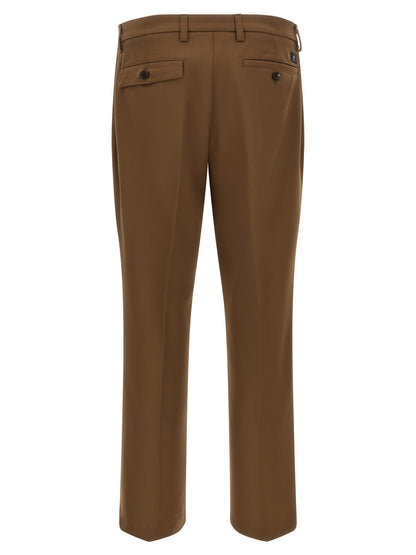 Brown Polyester Chino Pants