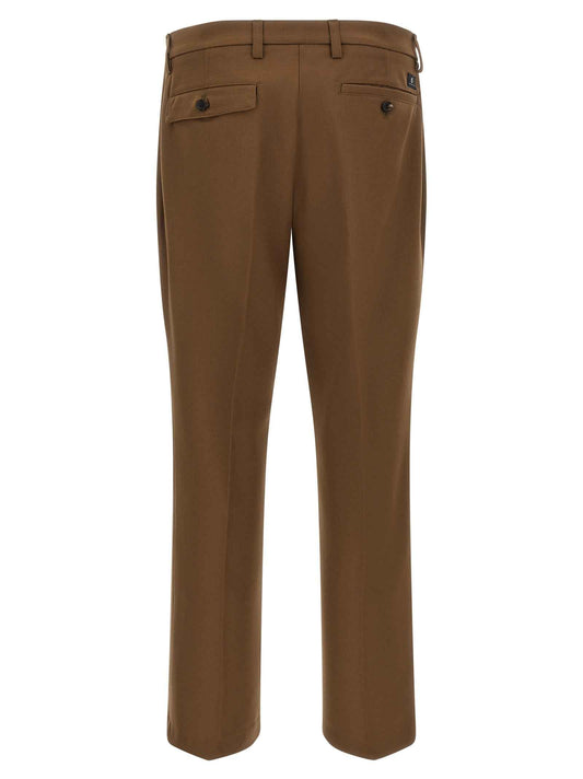 Brown Polyester Chino Pants
