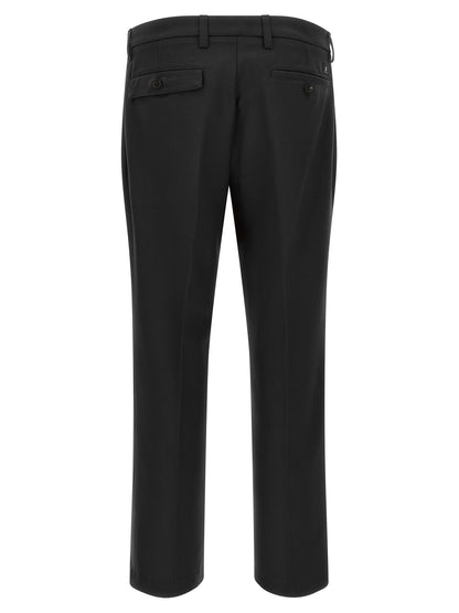 Black Polyester Chino Pants
