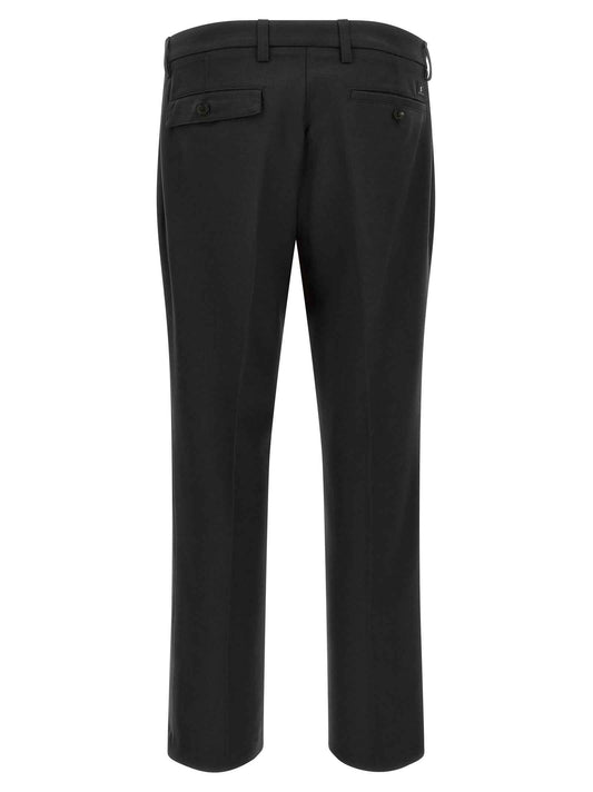 Black Polyester Chino Pants