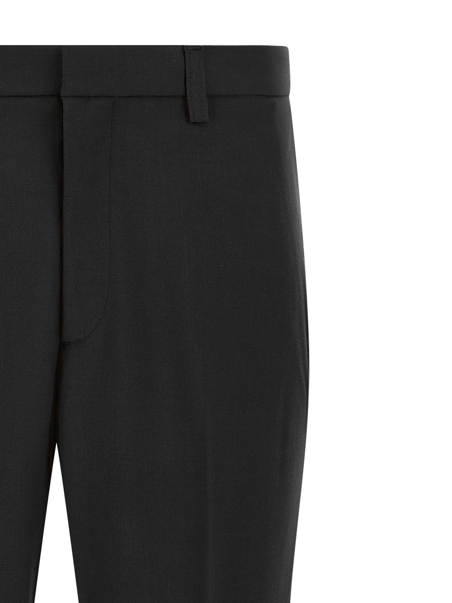 Black Polyester Chino Pants