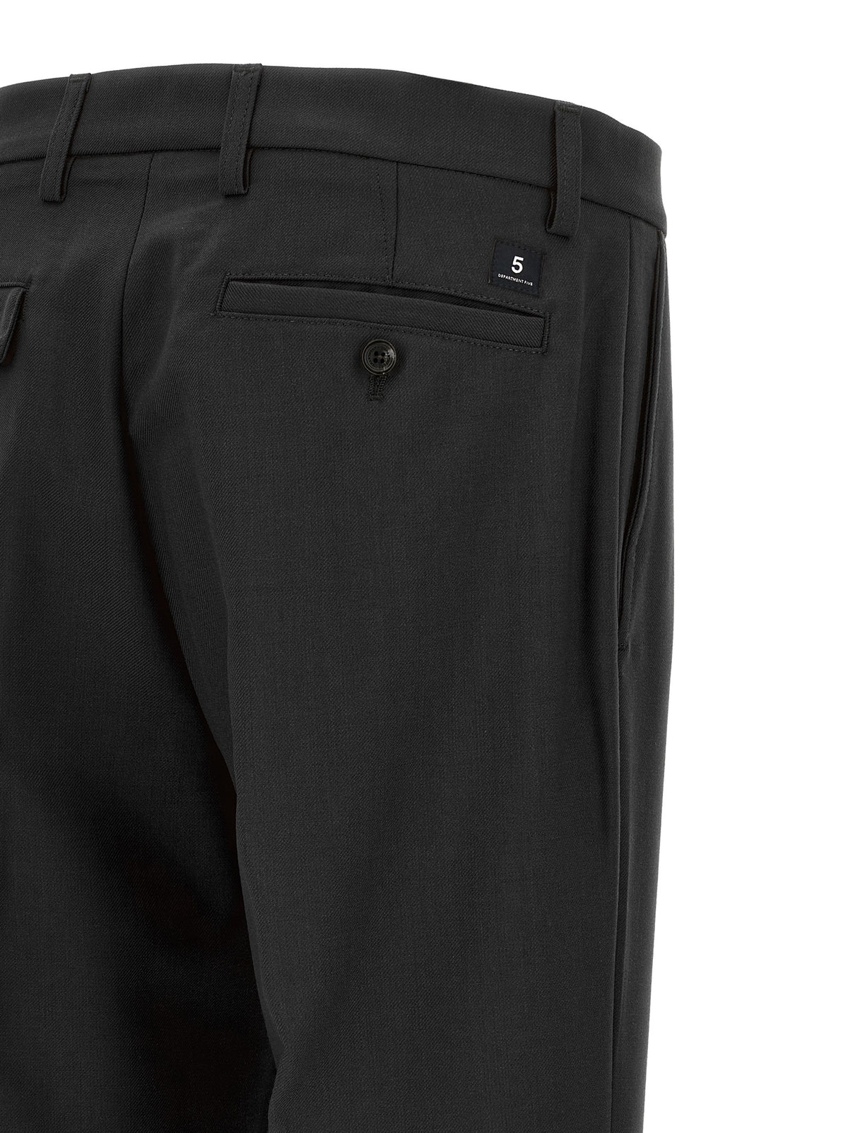 Black Polyester Chino Pants