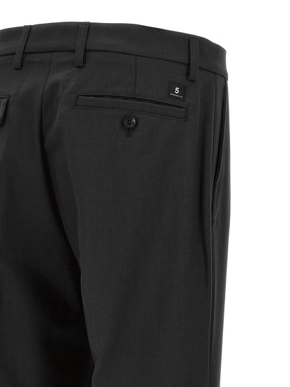 Black Polyester Chino Pants