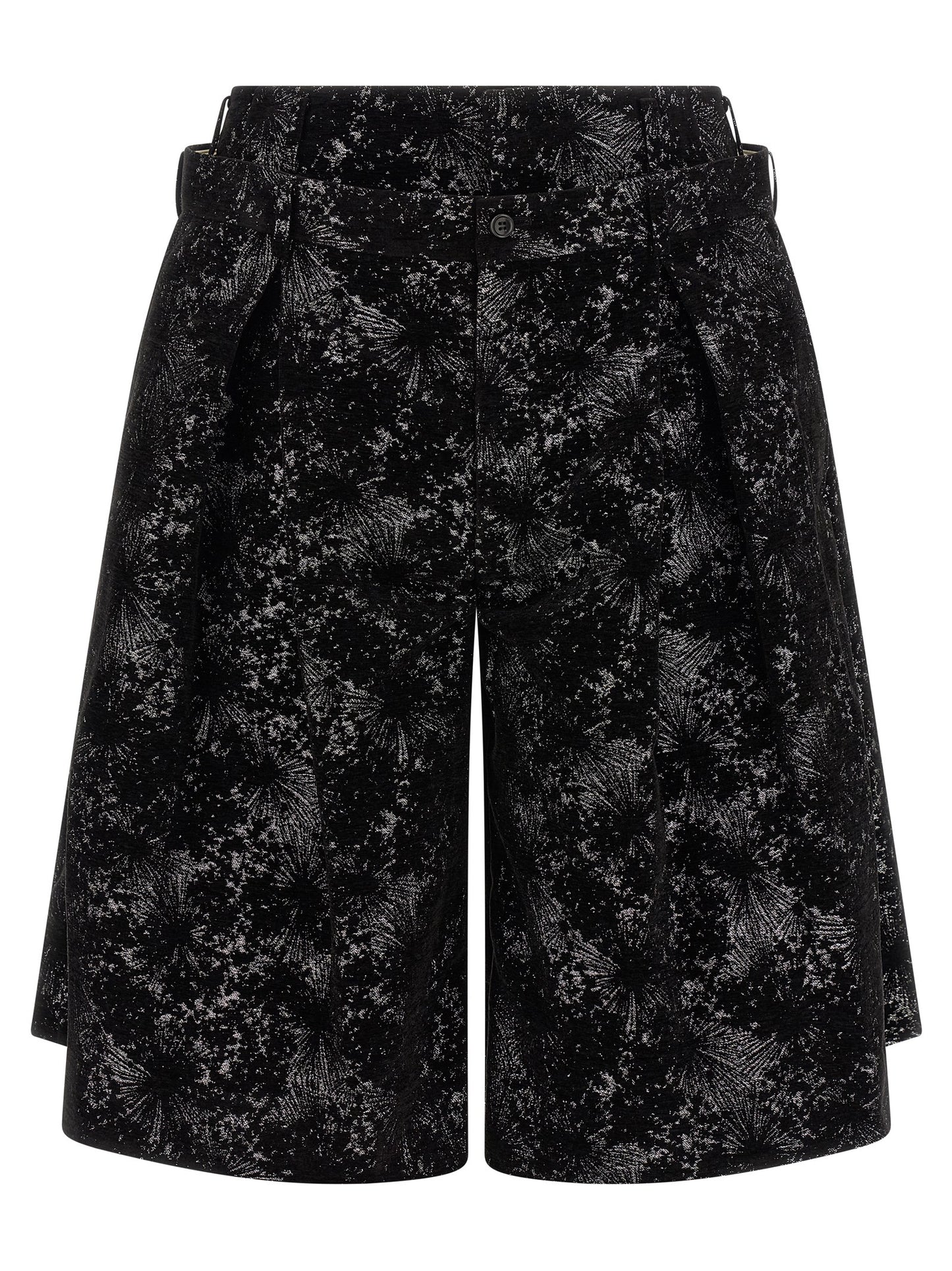 Black Polyester Bermuda Shorts