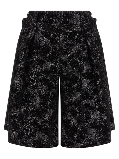 Black Polyester Bermuda Shorts