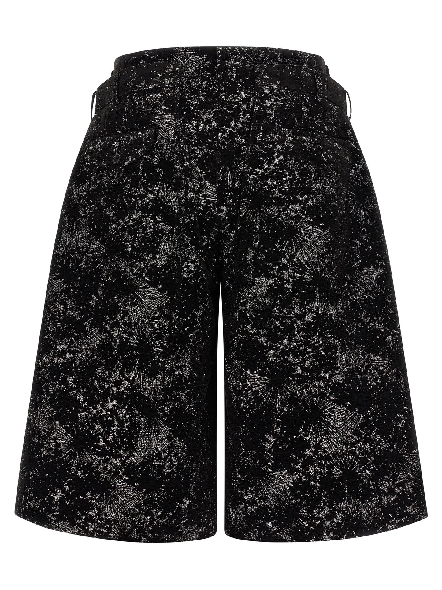 Black Polyester Bermuda Shorts