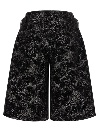Black Polyester Bermuda Shorts