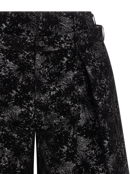Black Polyester Bermuda Shorts