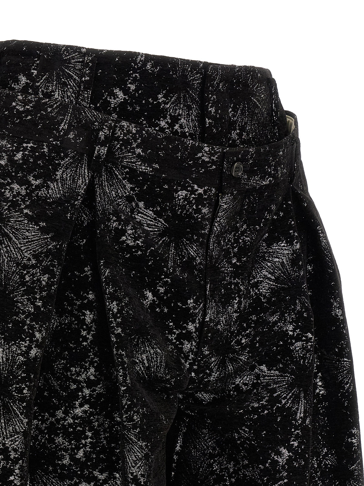 Black Polyester Bermuda Shorts