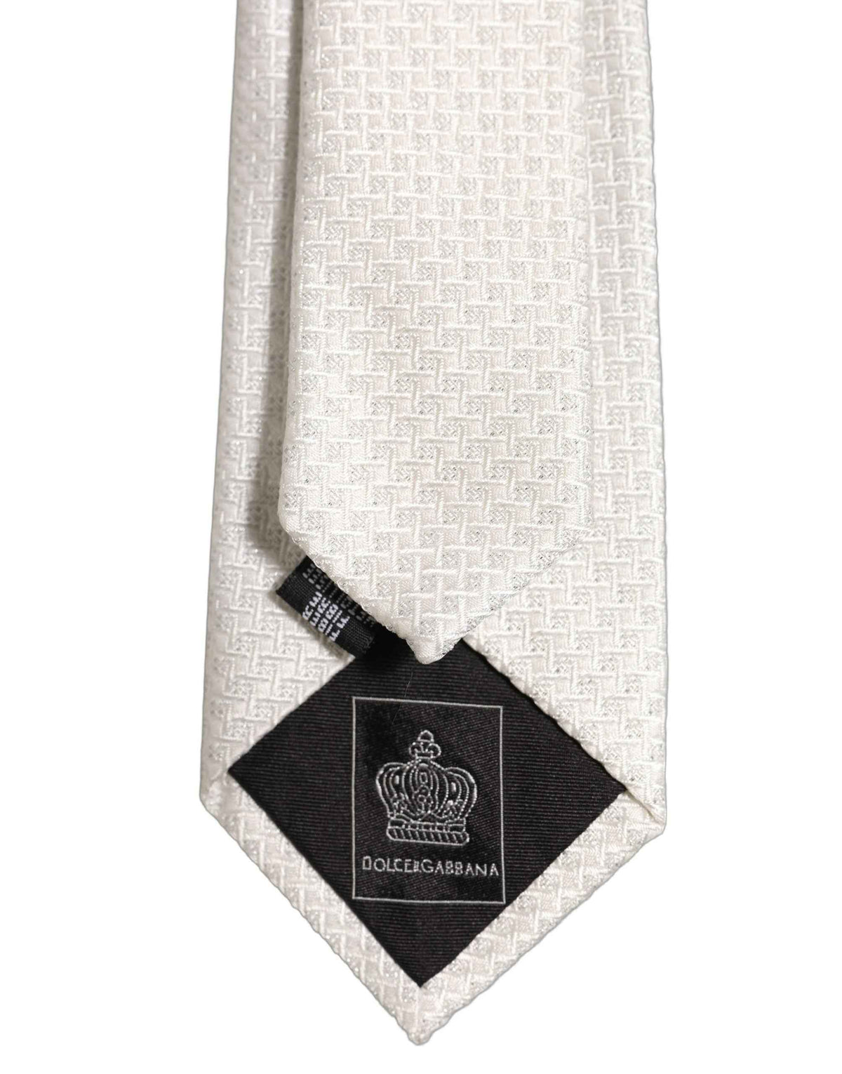 Men Off White Silk Woven Adjustable Tied Necktie Tie