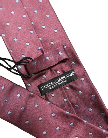 Men Maroon Silk Polka Dot Adjustable Tied Necktie Tie