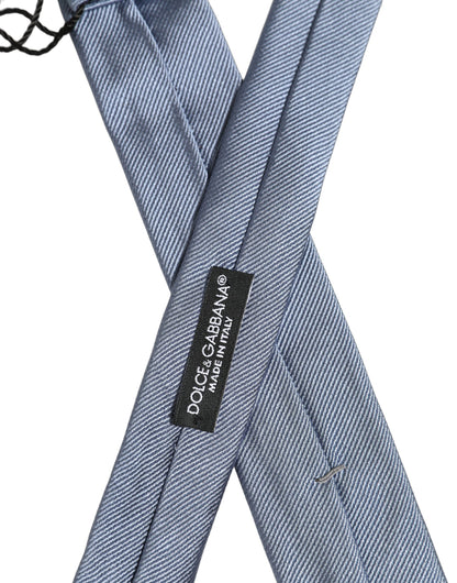 Men Light Blue Textured Silk Adjustable Tied Necktie Tie